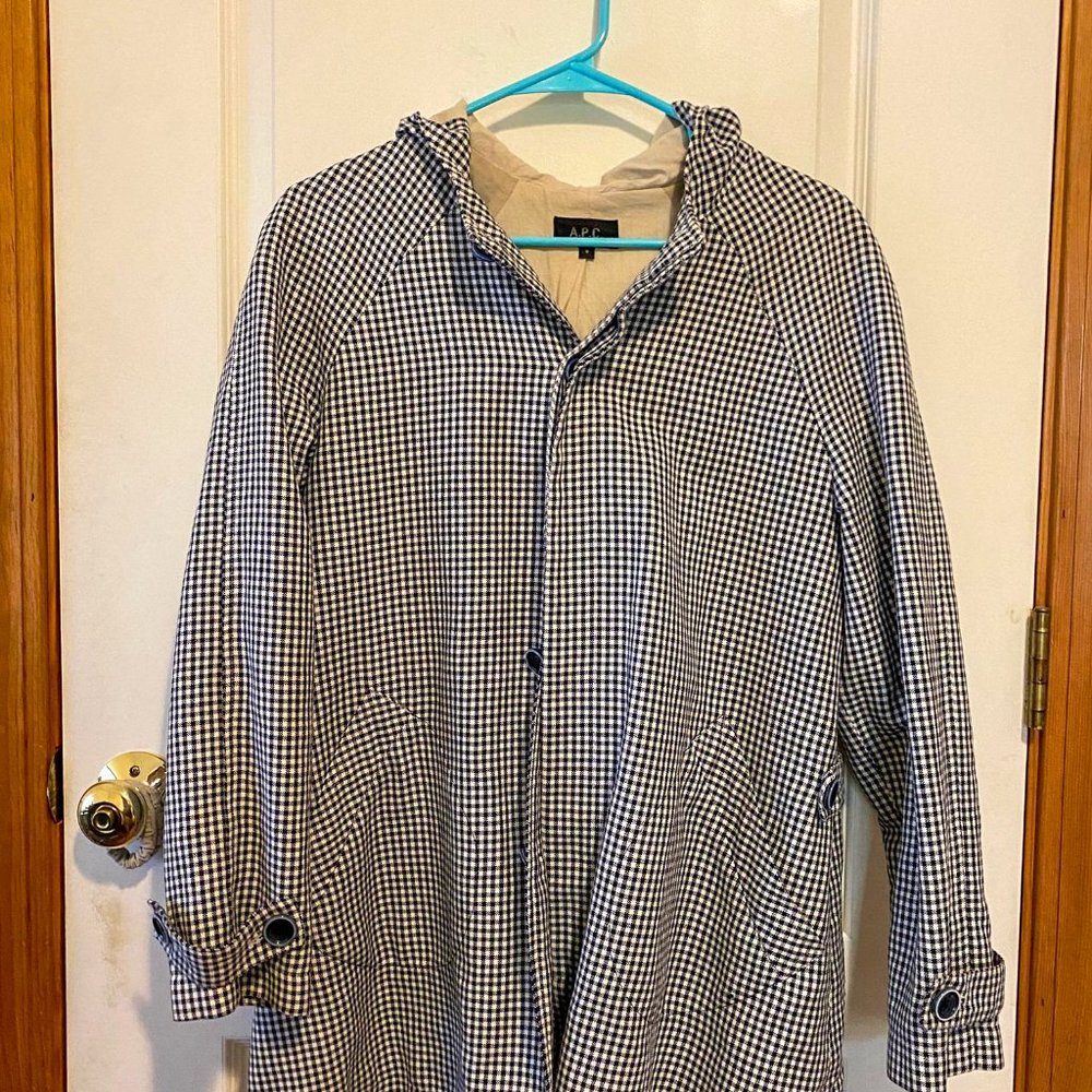 APC gingham trench coat, small